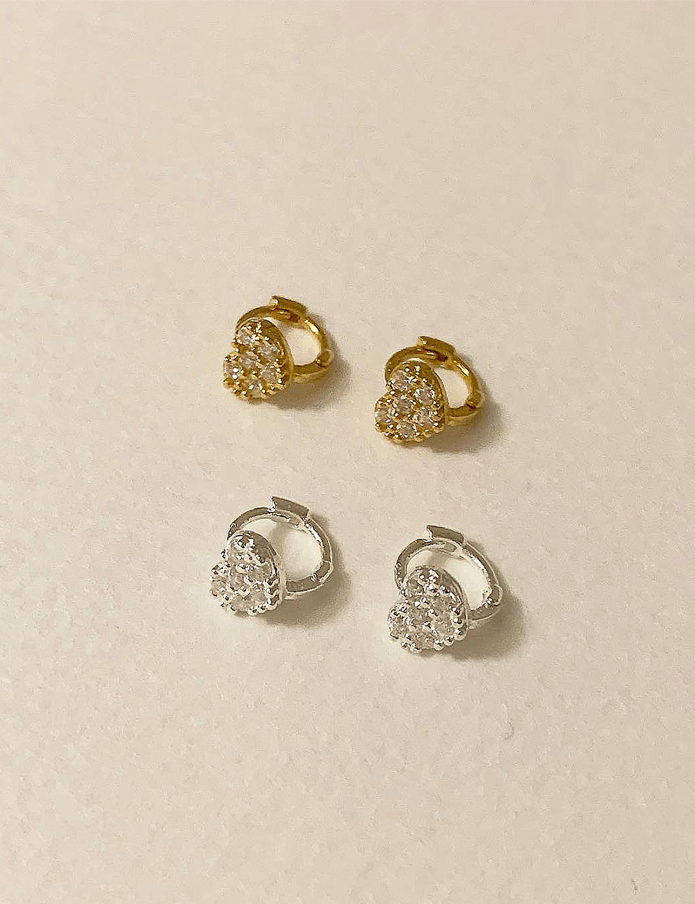 (silver 92.5) Heart cubic earring