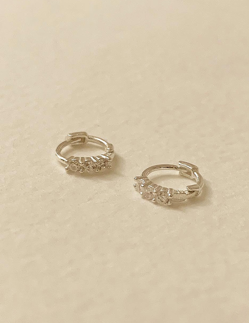 (silver 92.5) Tripple cubic earring