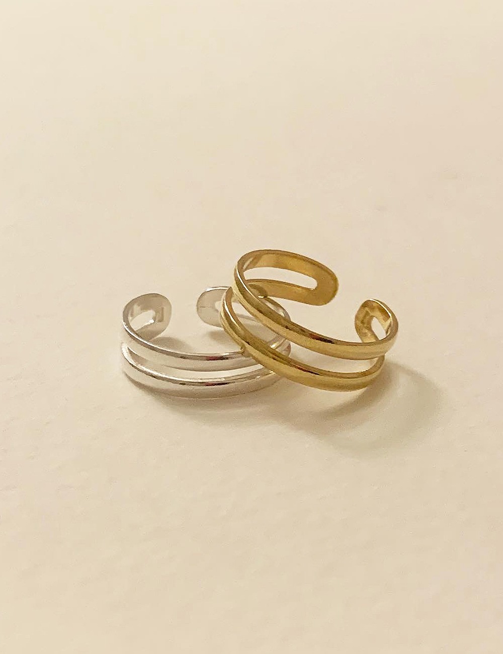 (silver 92.5) Small two line ring
