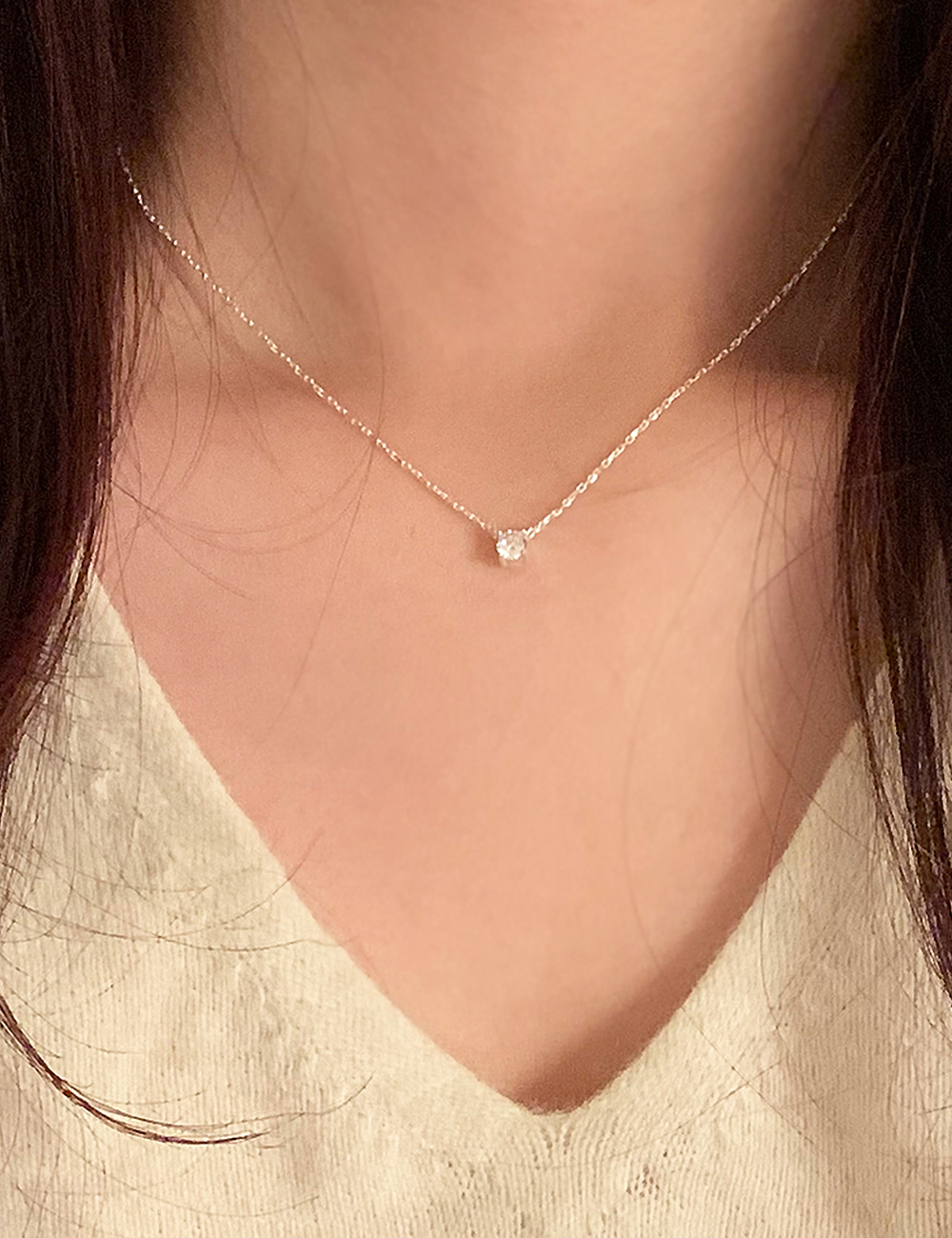 (silver 92.5) Cubic necklace