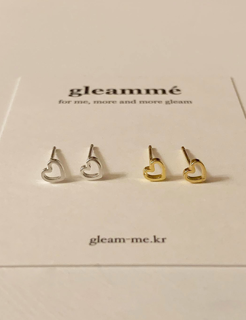 (silver 92.5) Mini heart line earring