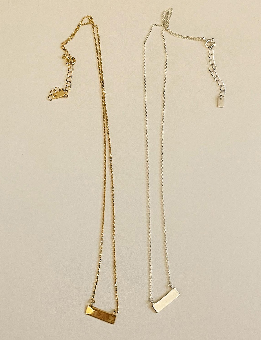 (silver 92.5) Cross bar necklace