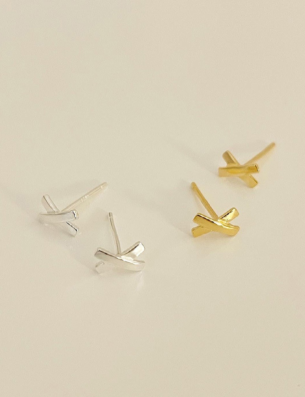 (silver925)Cross X stud earring