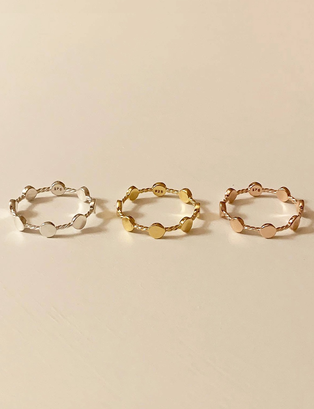 (silver 92.5) Dote chain ring