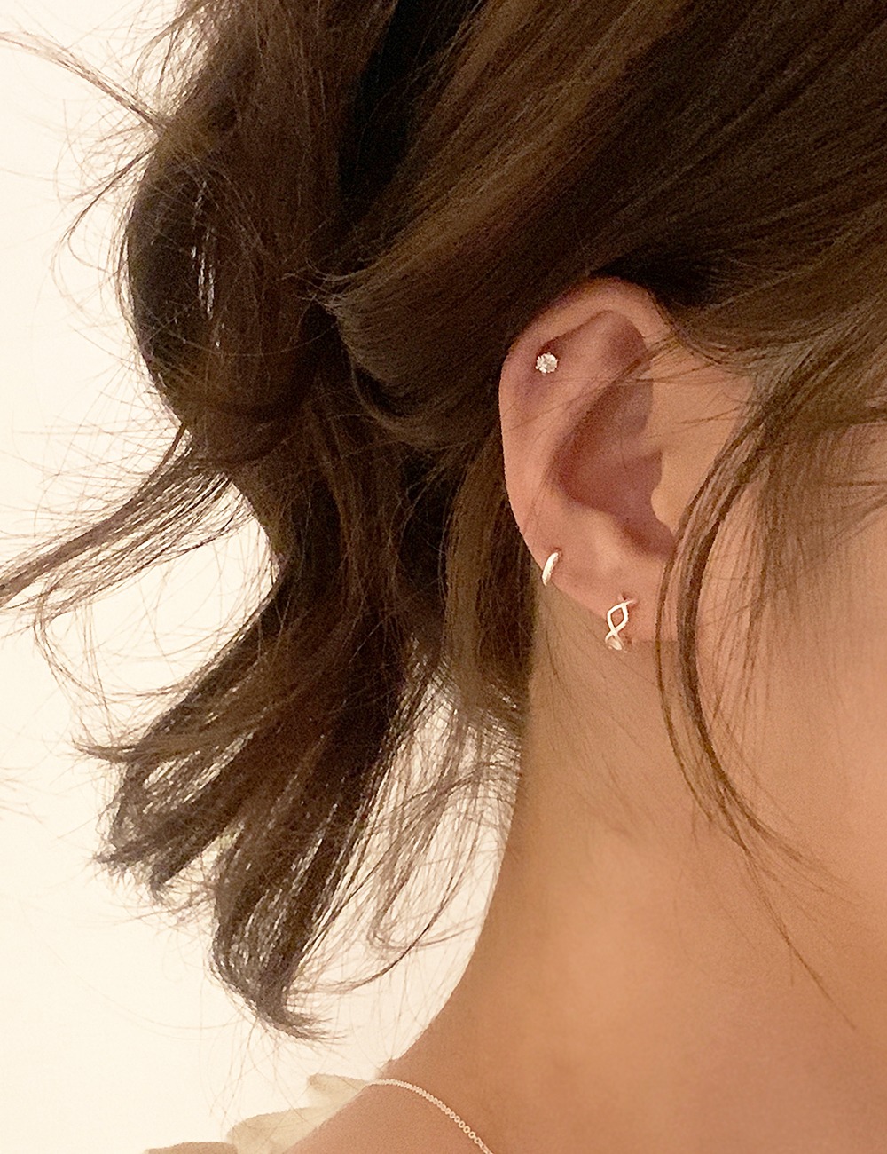 ＊주문폭주! (silver 92.5) X-line earring/한 쌍(2개)제품