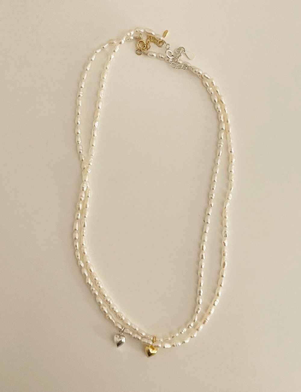 Mini heart pearl necklace