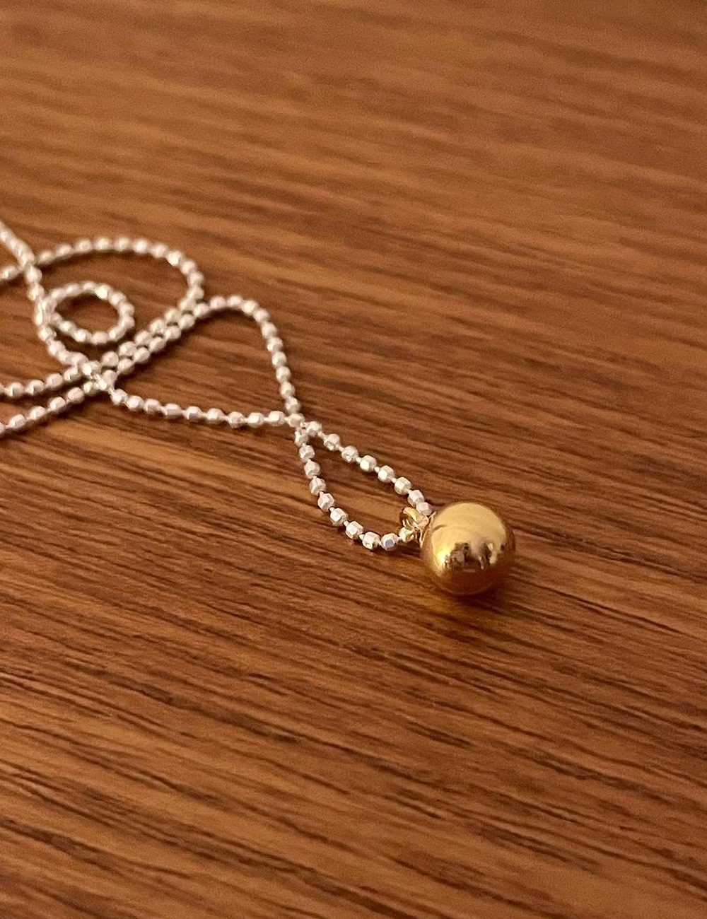 (silver 92.5) Combi boll necklace