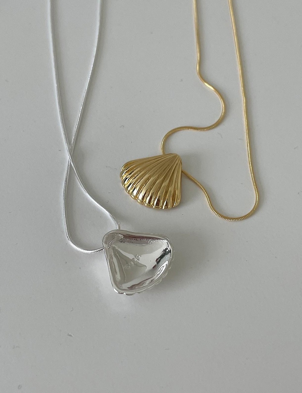 (silver 92.5) Clam Necklace