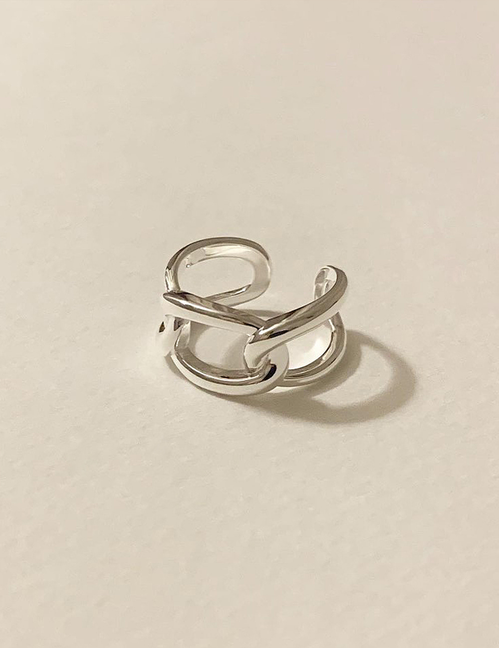 (silver 92.5) Bold chain ring