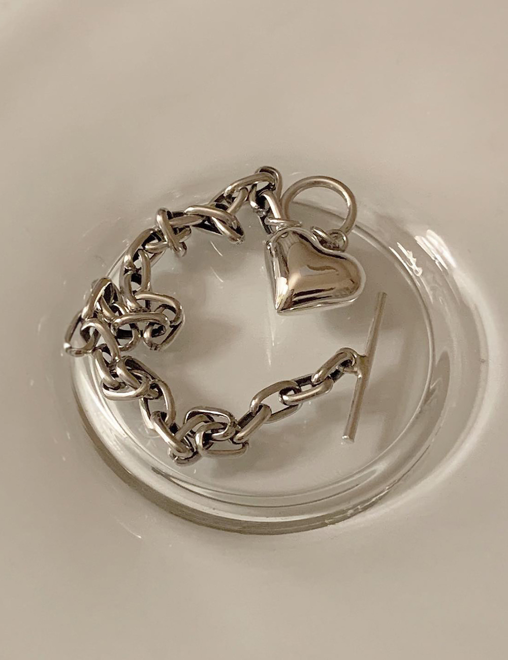 (silver 92.5) heart bracelet
