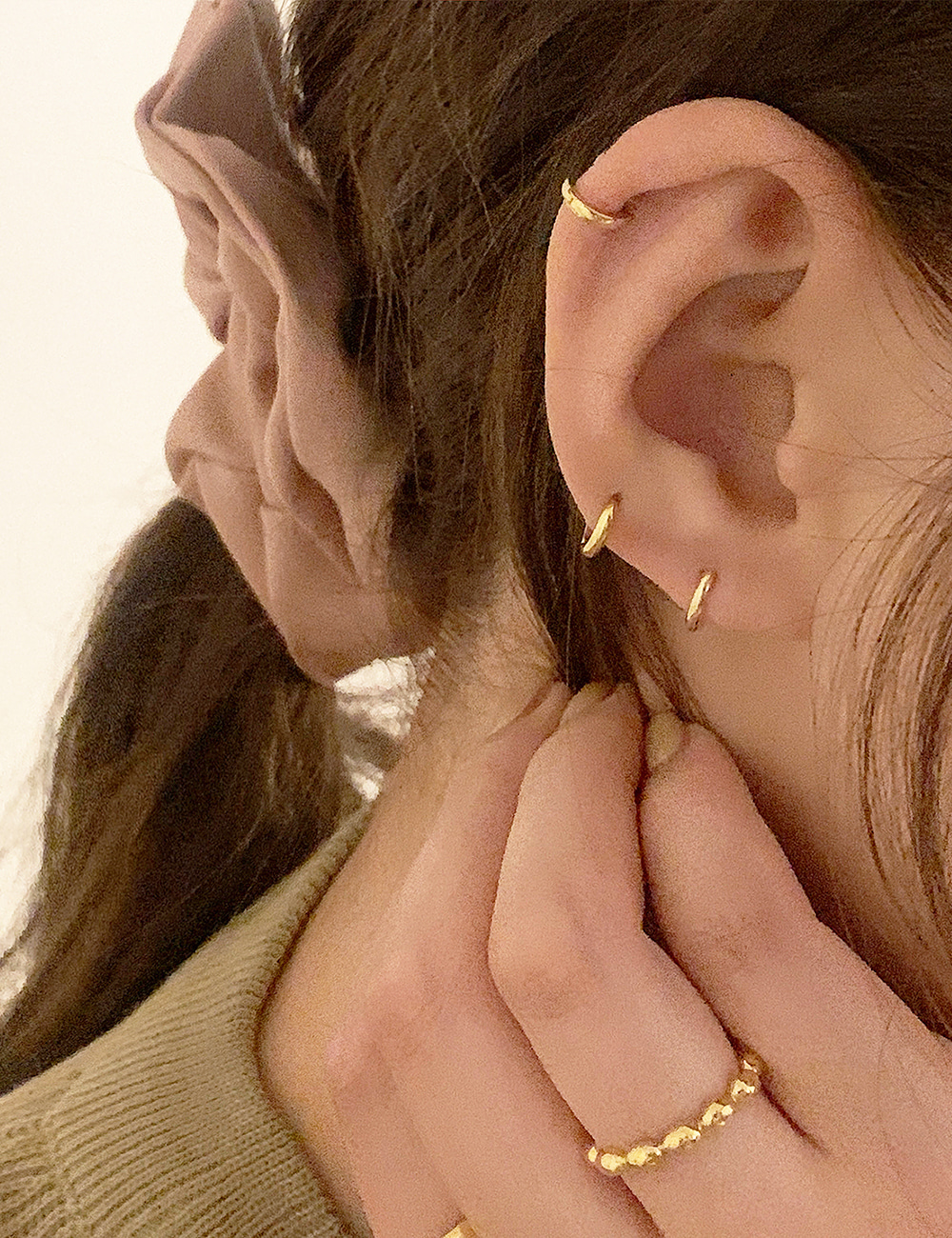 ＊주문폭주! (silver 92.5) Mini ring earring /한 쌍(2개)제품