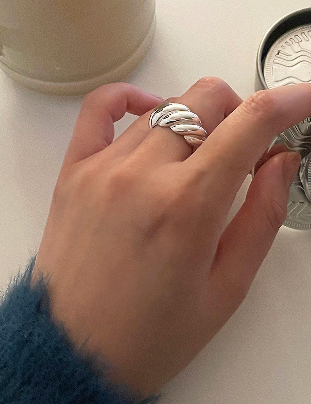 (silver 92.5) Croix bold donut ring