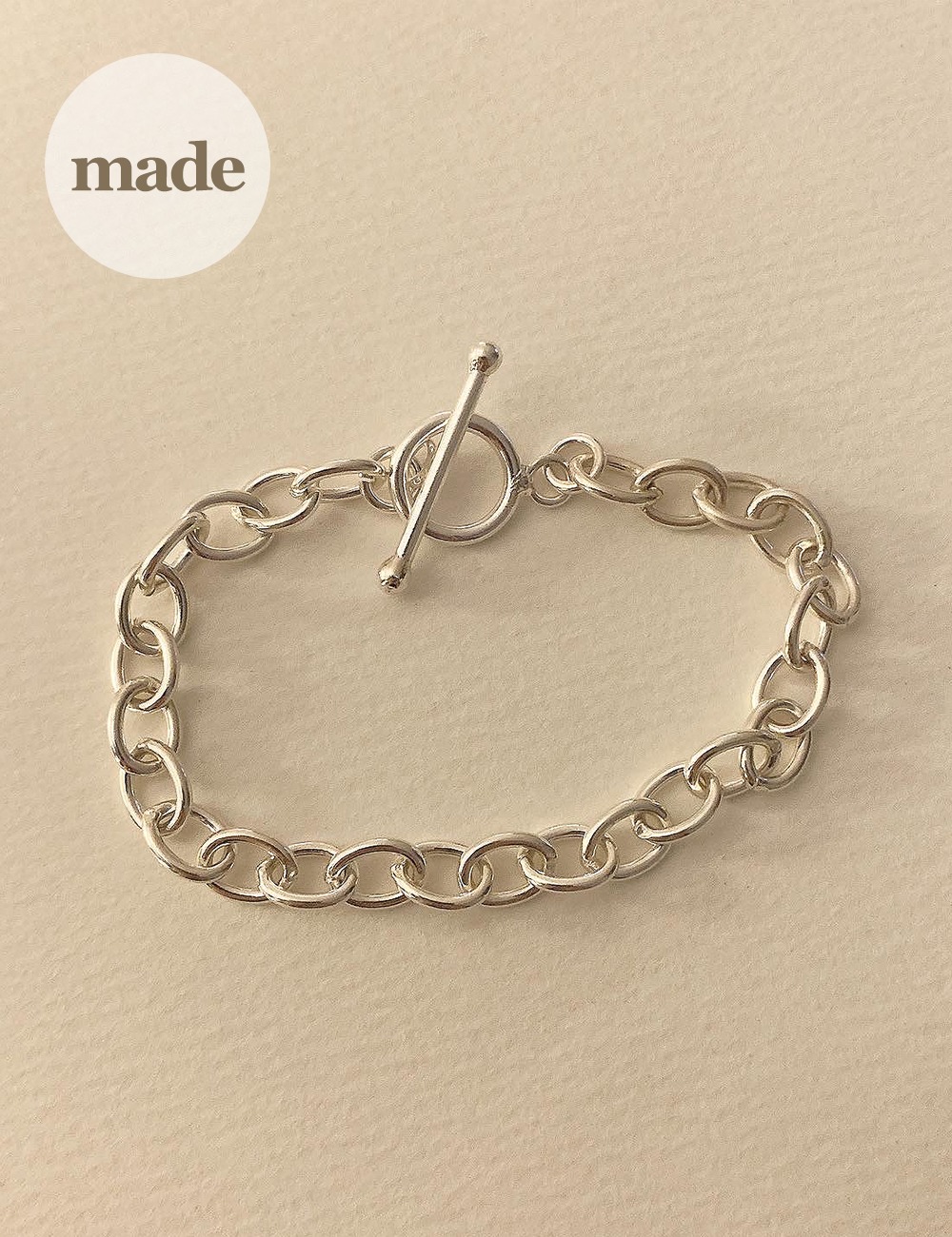 (silver 92.5) Toggle circle bracelet / gleamme made