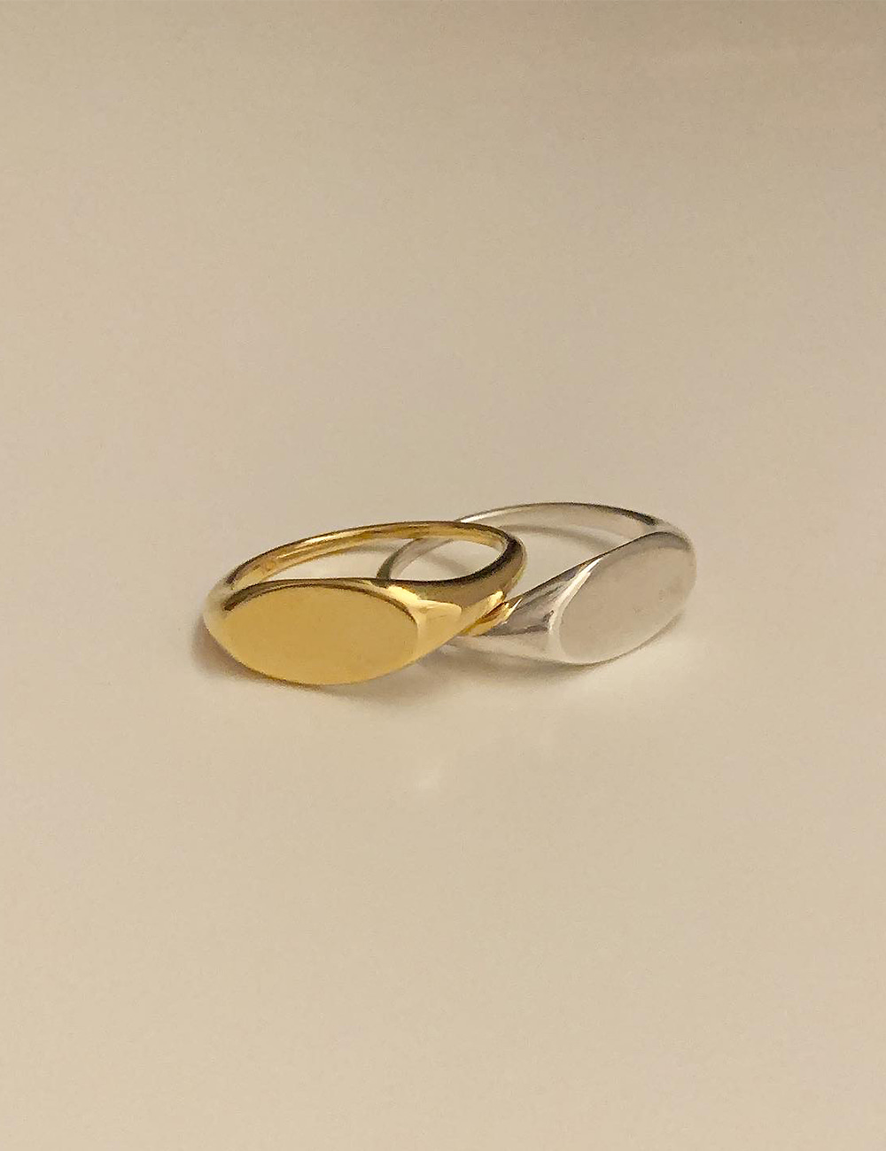 (silver 92.5) Oval flat ring