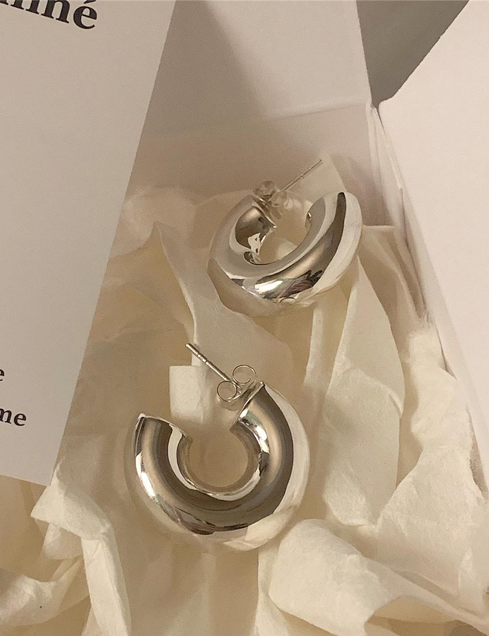(silver 92.5) Tube earring