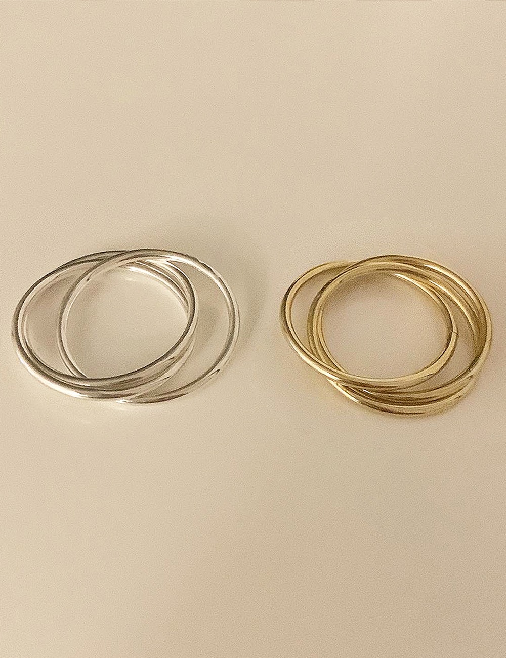 (silver 92.5) Three chain ring