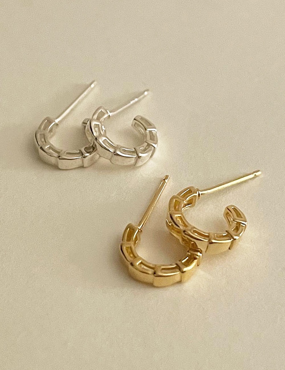 (silver 92.5) line mini earring