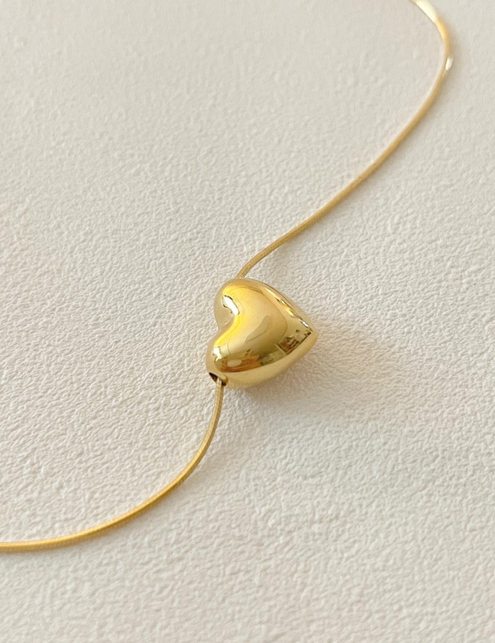 (silver 92.5) heart snake necklace