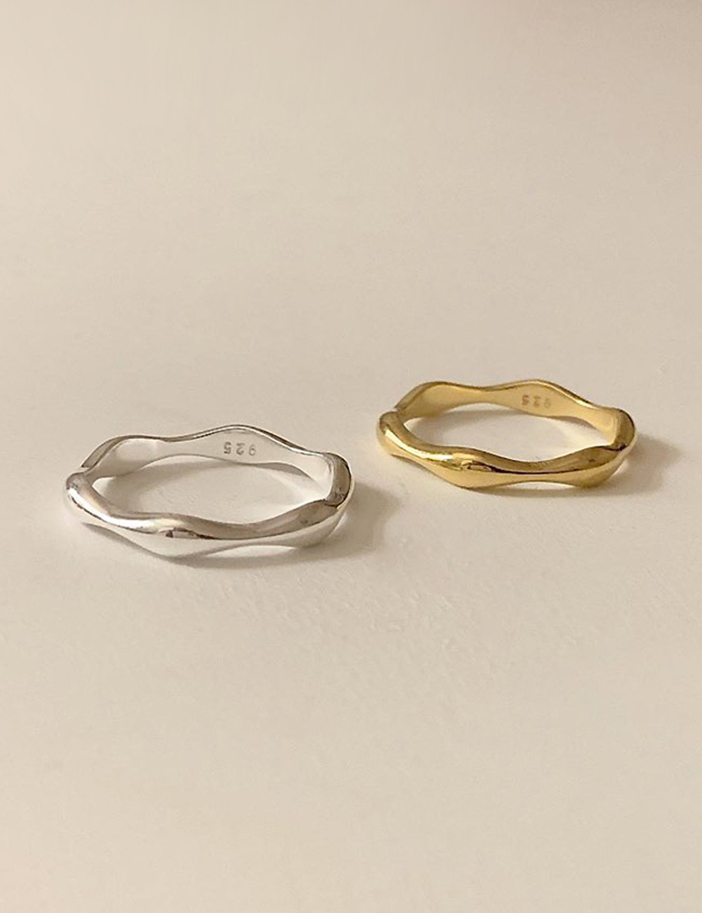 (silver 92.5) Wave layered ring