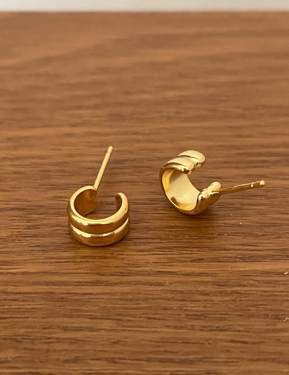 (silver925)Mini twoline earring