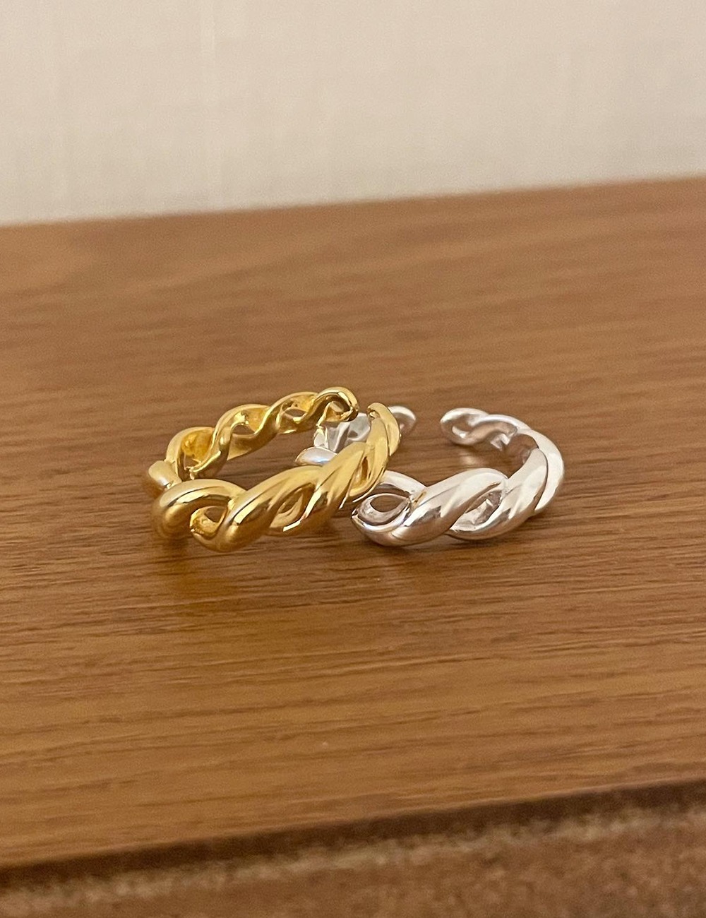 (silver 92.5)Twist wave mini ring