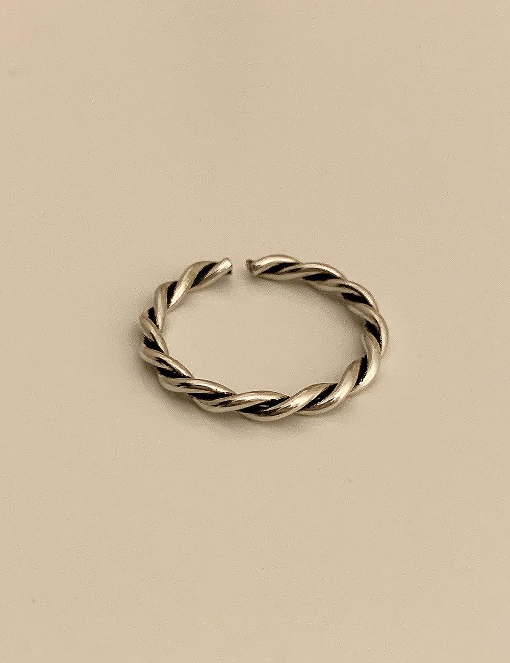 (silver 92.5) Antique twist open ring