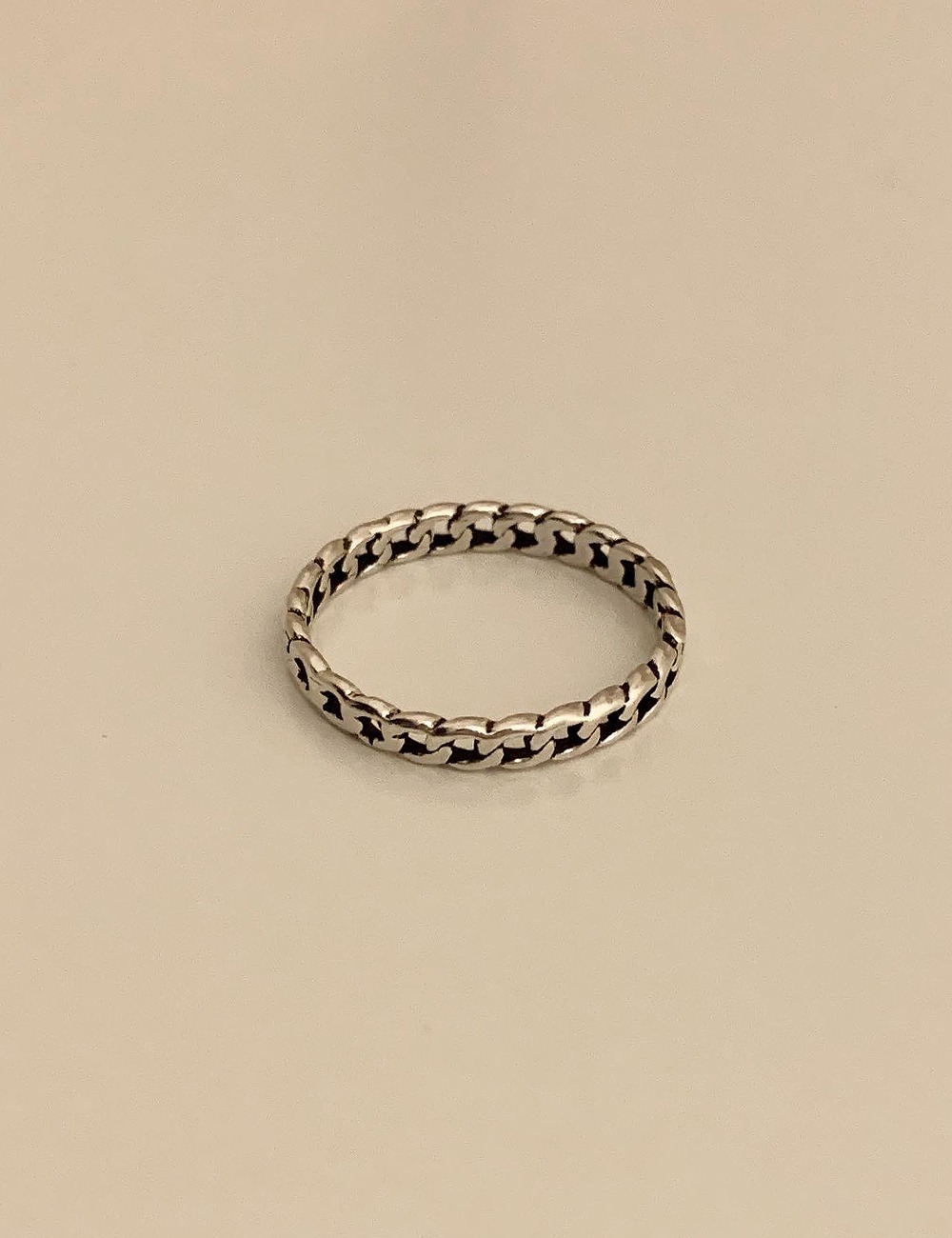 (silver 92.5) Oil chain thin ring
